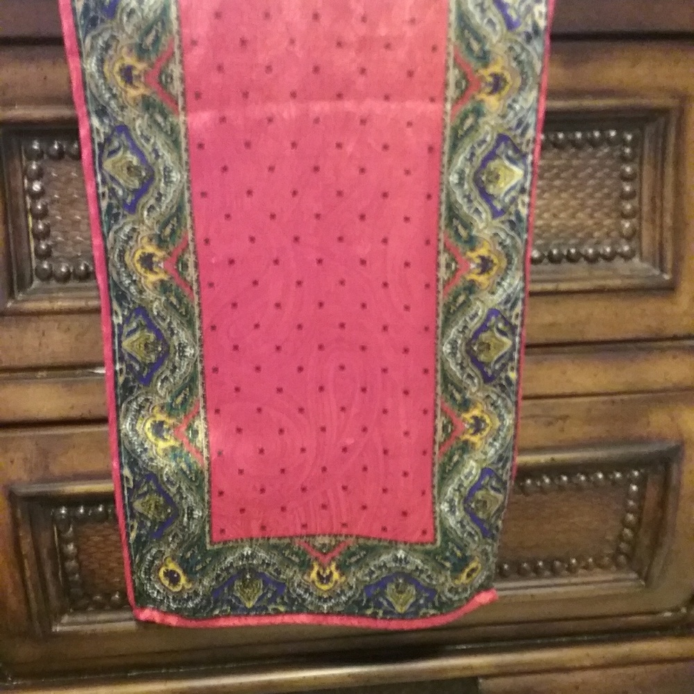 Red patterned scarf
